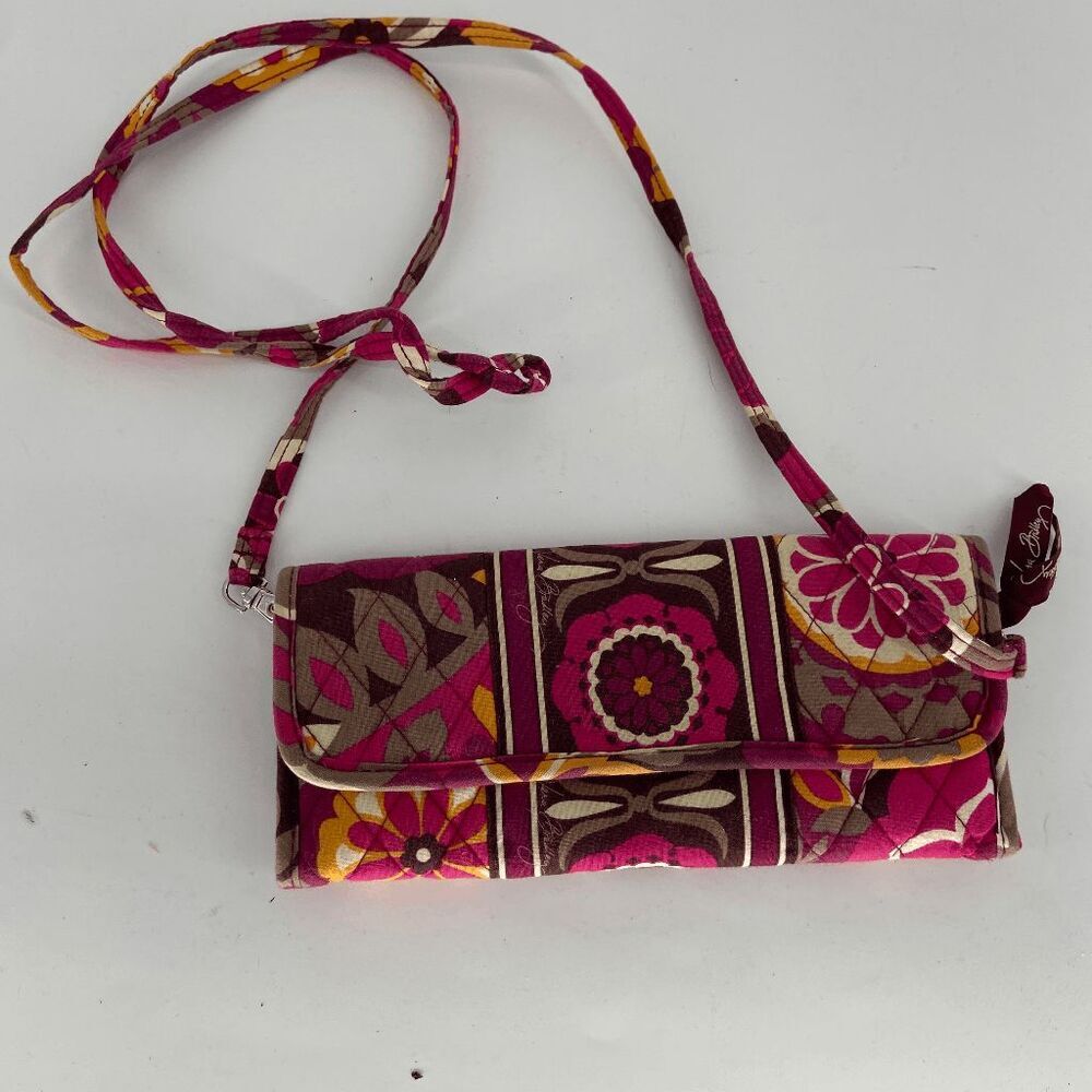 Vera Bradley Women's Multi Color Floral Purse Wallet Crossbody Detachable Strap